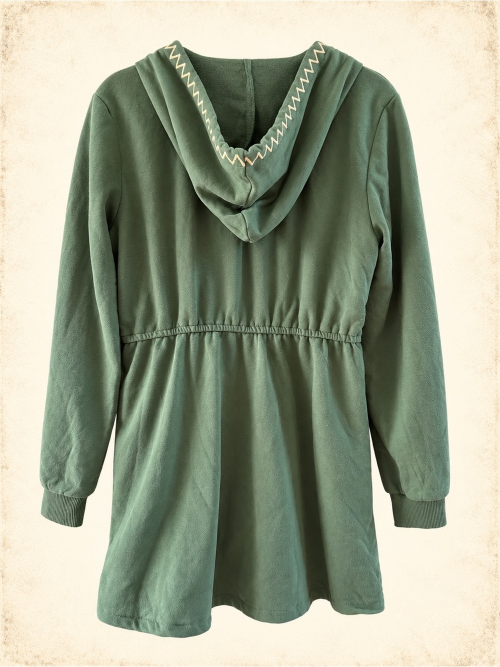 Solitaire Hooded Sweatshirt Jacket with Floral Embroidery - Picture 3 of 7